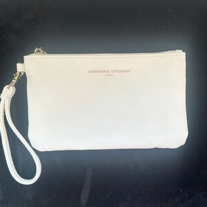 Adrienne Vittadini White Wristlet Clutch with Removable Strap
